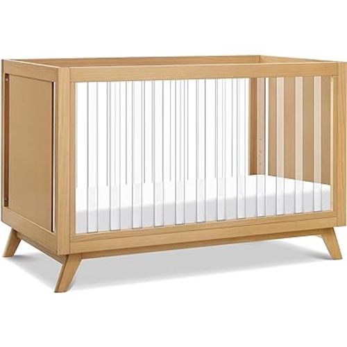 DaVinci Otto 3-in-1 Convertible Crib in Honey with Acrylic Slats, Greenguard Gold Certified