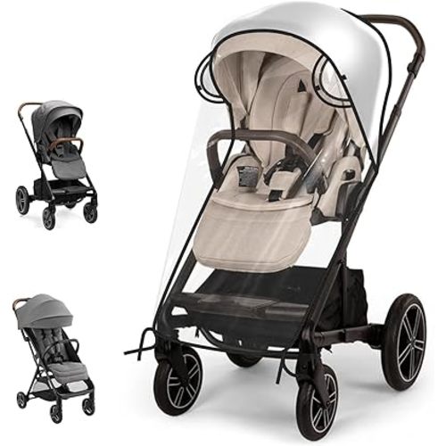 Stroller Rain Cover Compatible with Nuna Stroller, Universal Waterproof Windproof Plastic Stroller Cover for Rain and Snow, Breathable Baby Stroller Weather Shield for Nuna & Most Standard Strollers