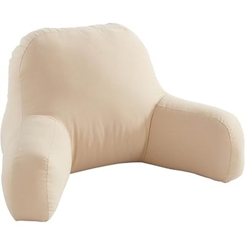 Greendale Home Fashions Cotton Duck Bed Rest Reading Pillow with Arms, Tan
