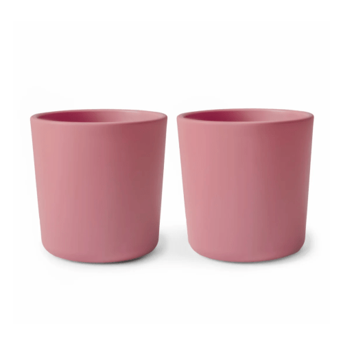 Mushie Baby Dinnerware Cup, Set of 2--Dusty Rose