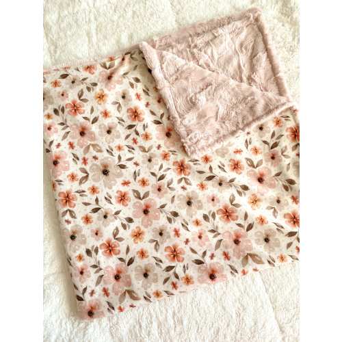 Minky Country Floral Baby Crib Blanket, Blush Boho Floral Nursing Pillow Cover, Floral Crib Bedding Set, Woodland Floral Baby