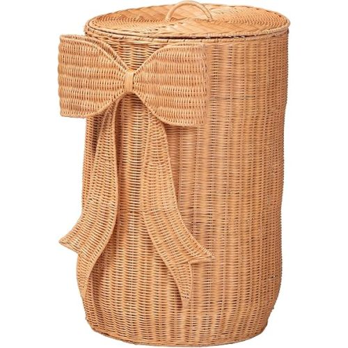 bali & pari Creusa Natural Rattan Laundry Basket, Tall