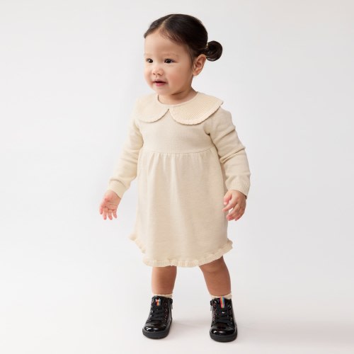 Baby Girls' Peter Pan Collar Sweater Dress
