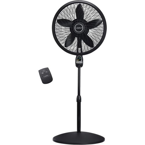 Lasko Cyclone Oscillating Pedestal Fan - Adjustable to 54" - 1843 - Black | Remote Control, Cooling Standing Fan for Bedroom, Living Room, and Home Office, 18" Blade Diameter, 3 Quiet Speeds