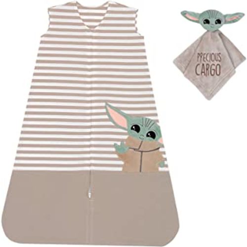 Lambs & Ivy Star Wars Mandalorian Baby Yoda Wearable Blanket/Lovey Gift Set 2pc