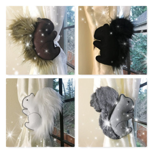 Liannas Baby Squirrel  curtain tieback,  7x6 inches, Kids Room decoration, Animal theme Nursery Home decor, Baby Shower Gift