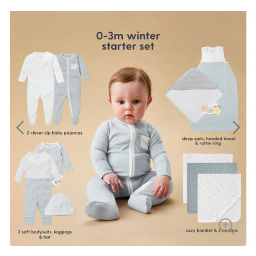 MORI Newborn Baby Starter 12-Piece Essentials Set US