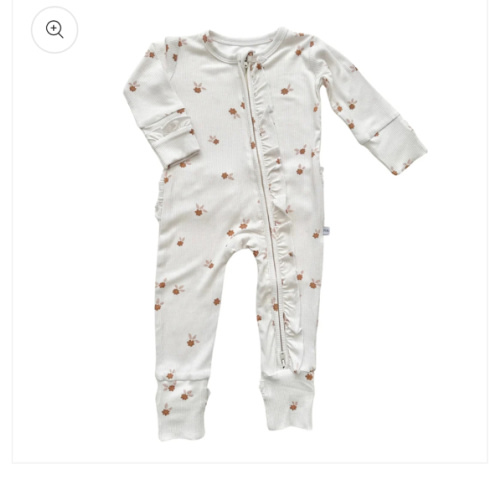 Ruffle Zipper One Piece - Fleur - Harp Angel Boutique