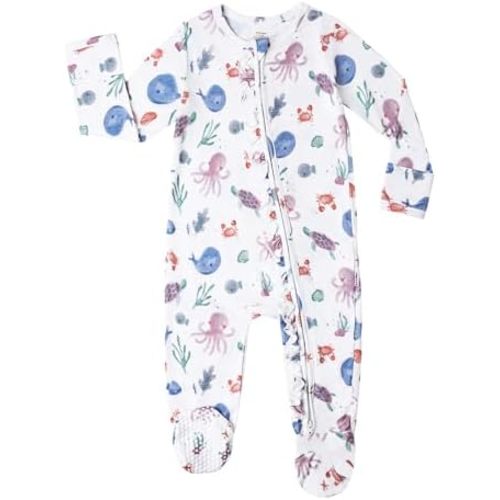 Baby Girls Rompers Soft Infant Toddler Zippered Footed Romper Newborn Viscose from Bamboo Pjs