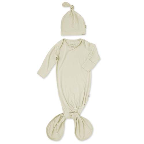 Ultra-Soft Bamboo Knotted Gown & Beanie Sage
