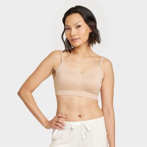 Women's Nursing Seamless Bra - Auden™, Color: Pearl Tan, Size: L