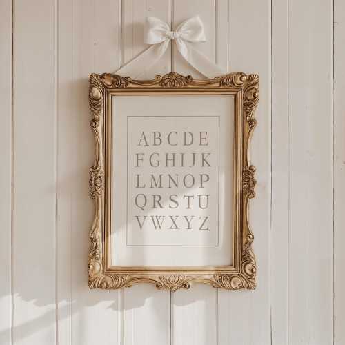 Vintage Alphabet Print, Gender Neutral Nursery Decor, ABC Nursery Print, Gender Neutral Kids Wall Decor, Beige Alphabet Wall Art, Printable