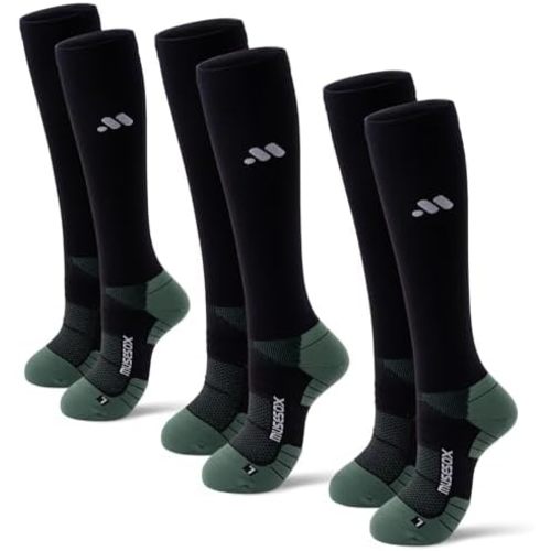 Compression Socks for Women and Men,Knee High 15-20mmHg Graduated Support(3 Pairs) Best for Nurses,Pregnant,Travel