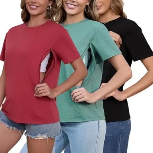 Ecavus | Women's 3-Pack Nursing Shirts for Breastfeeding wit - TikTok Shop