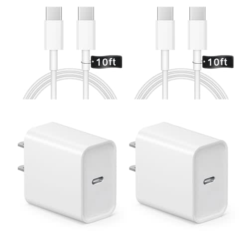 iPhone 17 16 15 Charger Fast Charging 10FT - 20W USB C Charger Block with Type C Cable Compatible with iPhone 17/17 Pro/17 Pro Max/Air/16/16e/15, iPad Pro, Air M3/M2/5/4, 11th/10th(White)