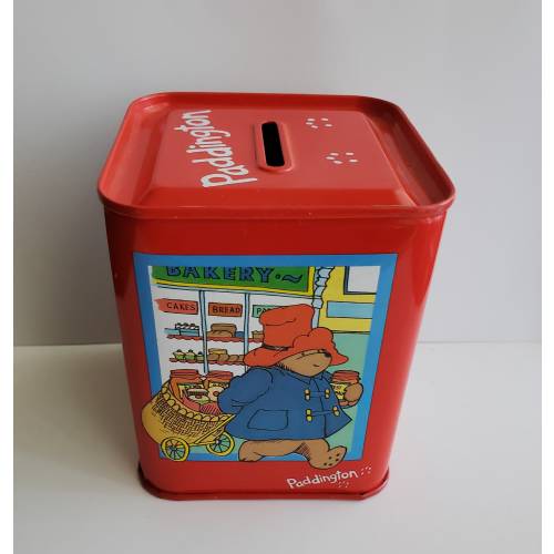 Vintage Paddington Bear Tin Coin Bank