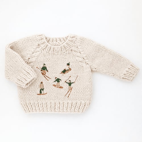 Ski & Snowboard HandβKnit Sweater for Babies & Kids - 0-6 month