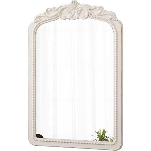 Vintage Arch Mirror with Beaded Detailing 29 X 20 Inch, Wood Frame
