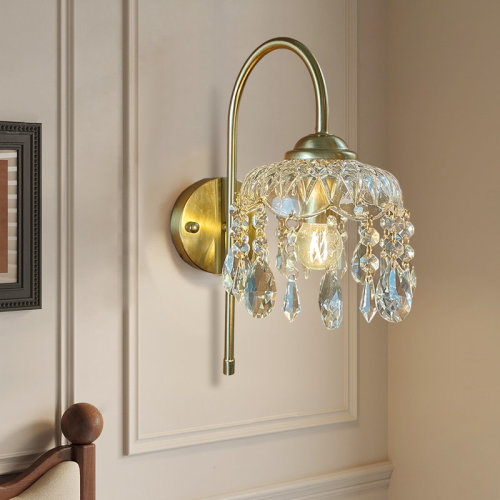 House of Hampton® Vintage Wall Light, Glass Crystal Wall Sconce & Reviews | Wayfair