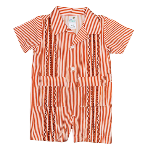 Gameday Burnt Orange Romper – Six Honeybees