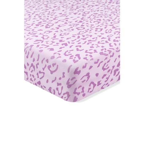 Crib Sheet in Thistle Leopard