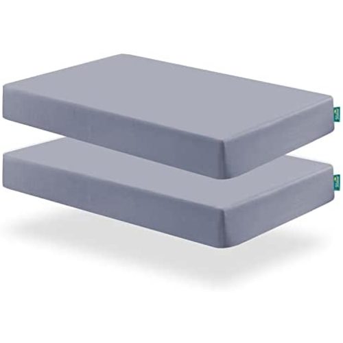 Biloban Crib Fitted Sheets for Standard Crib Mattress, 2 Pack Ultra Soft Baby Sheets for Crib, Machine Washable, Microfiber,Grey
