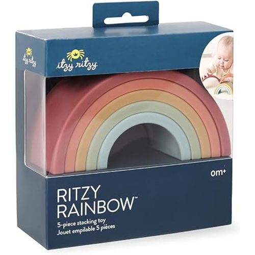 Itzy Ritzy Rainbow Stacker Toy - Includes 5 Arches for Stacking; Helps Develop Hand-Eye Coordination; Rainbow