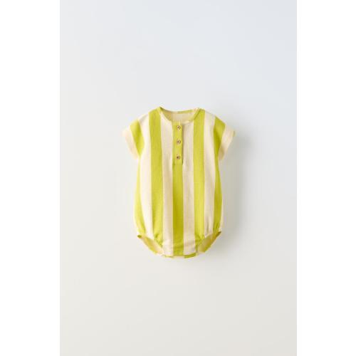 STRIPED ROMPER - Lime green | ZARA United States