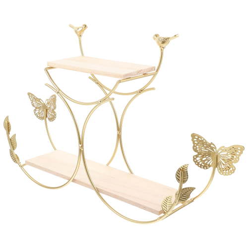 LOLIPPYY Kitchen Wall Shelf Iron Golden For Home Use 1Pc 44x29Cm
