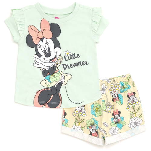 Disney Minnie Mouse T-Shirt and Twill Shorts Outfit Set Infant to Little Kid