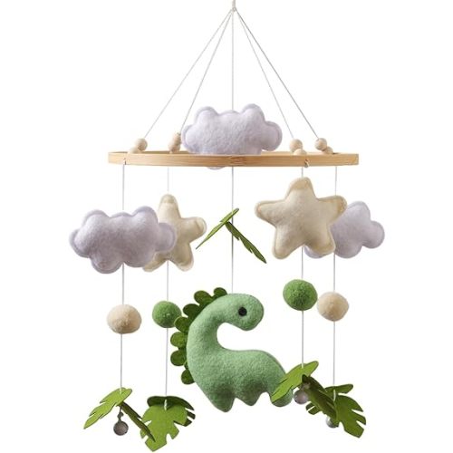 Baby Mobile for Crib – Handmade Hanging Felt Nursery Mobile – Fits Most Crib Arms – Gender-Neutral Boho Nursery Decor & Baby Gift
