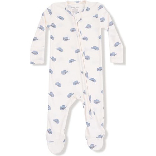 Cowboy Hats Print Rib Footie, 0-3M