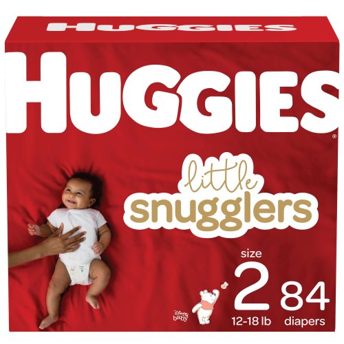 Huggies Little Snugglers Hypoallergenic and Latex-Free Diapers, Size 2, 84 Count
