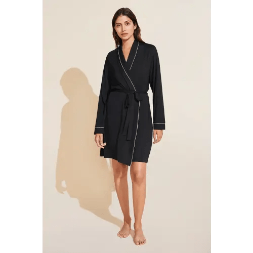 Gisele TENCEL™ Modal Robe - Black/Sorbet Pink