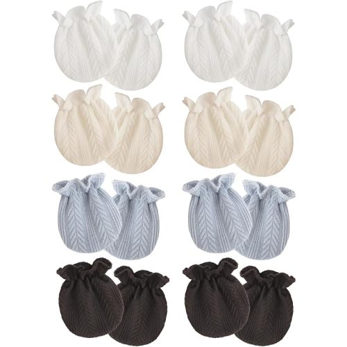 Newborn Baby Mittens No Scratch Cotton Elastic Wrist Gloves Infant Toddler Mittens for Baby Boy Girl 0-6 Months