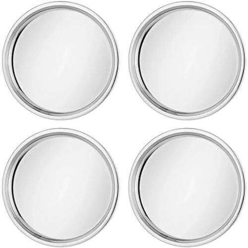 Ahimsa Stainless Steel Plates - 9" Round Classic Stainless Steel Kids Plates, Non Toxic Plate, Camping Plate, BPA Free & Dishwasher Safe (Set of 4)