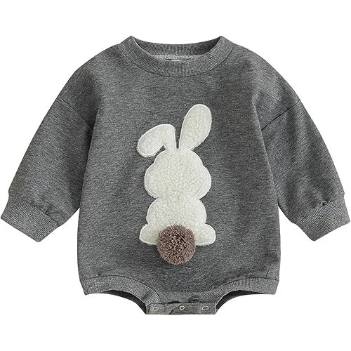 VISGOGO Newborn Infant Baby Boy Girls Oversized Romper Little Dude Sweater Onesie Coming Home Outfit Neutral Clothes
