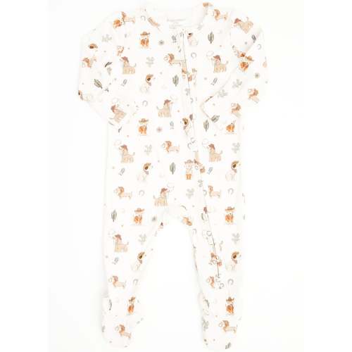 Angel Dear Infant Boys' Cowboy Dogs Long Sleeve Zipper Onesie