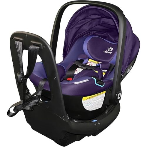 Diono LiteClik30 RXT SafePlus Infant Car Seat and Base, Rear-Facing for Infants 4-30lbs, SafePlus Engineering, with Infant Insert, UPF 50+ Sunshade (Purple Wildberry)