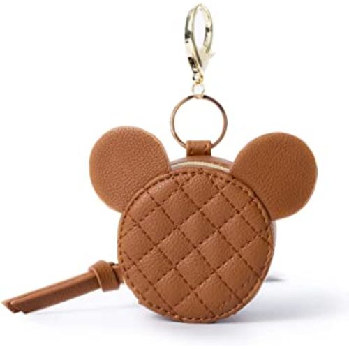 Miss Fong Pacifier Case with Clip & Cover, Holder Pod with Clasp, Holds 2 Pacifiers or Nipple Shield (Diamond Brown)