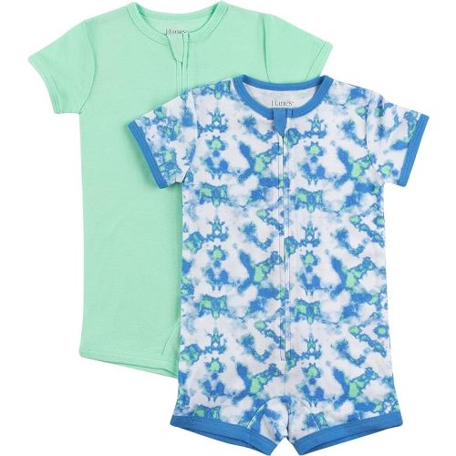 Hanes Baby Rompers, Ultimate Zippin Short Sleeve Romper for Boys & Girls, 2-Pack