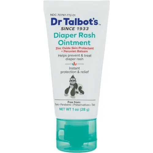 Dr. Talbot's Baby Diaper Rash Ointment - 1 oz - Zinc Oxide Skin Protectant with Peruvian Balsam - Treats and Prevents Rash