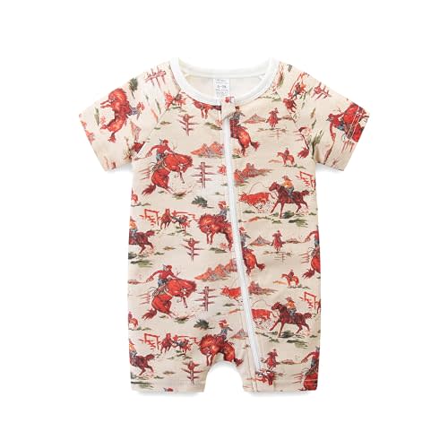 Gender Neutral Baby Clothes Cotton Short Sleeve Pants Double Zipper Footless Coming Home Outfit Boy Girl