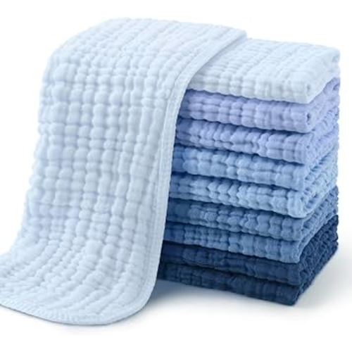 Amazon.com: Yoofoss Muslin Burp Cloths for Baby 10 Pack 100% Organic Cotton Baby Washcloths for Boys Girls Large 20''X10'' Super Soft and Absorbent White : Baby
