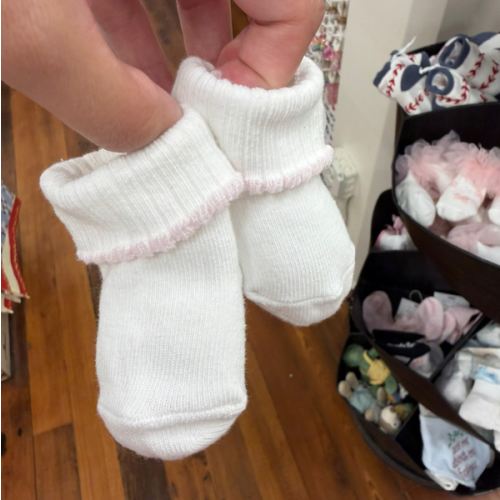 Cross Foldover Baby Socks