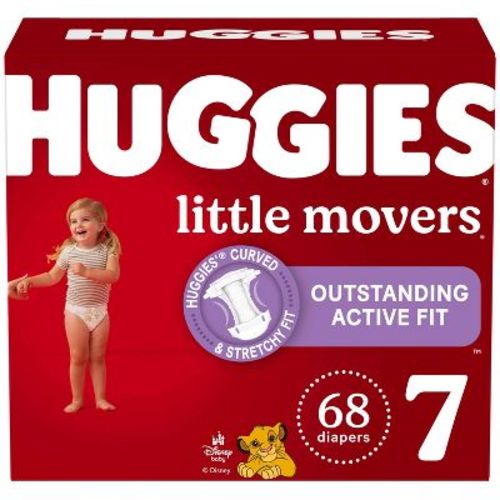 Huggies Little Movers Active Fit Diapers - Size 7 - 68 ct