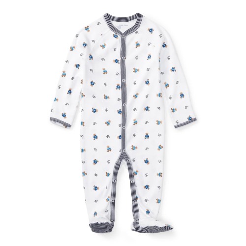 Teddy Bear Printed Coverall, Size Newborn-9 Months