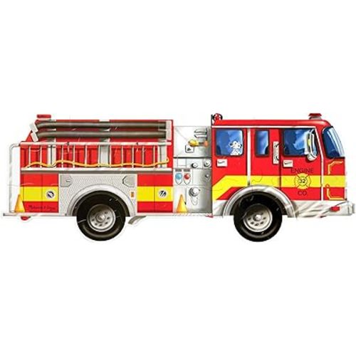 Melissa & Doug Fire Truck Jumbo Jigsaw Floor Puzzle (24 pcs, 4 feet Long) - FSC Certified