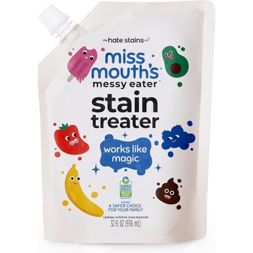 Miss Mouth's Messy Eater Stain Treater Spray - 4oz 2 Pack Stain Remover - Newborn & Baby Essentials - No Dry Cleaning Food, Grease, Coffee Off Laundry, Underwear, Fabric