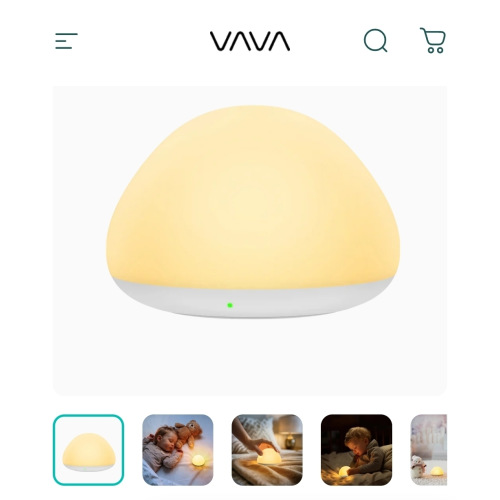 VAVA Silicone Squeeze Baby Night Light | Dimmable, 8 Colors